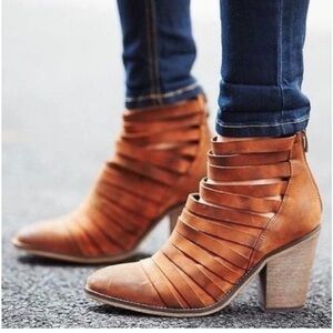 Free People hybrid Strappy Leather Ankle Boots